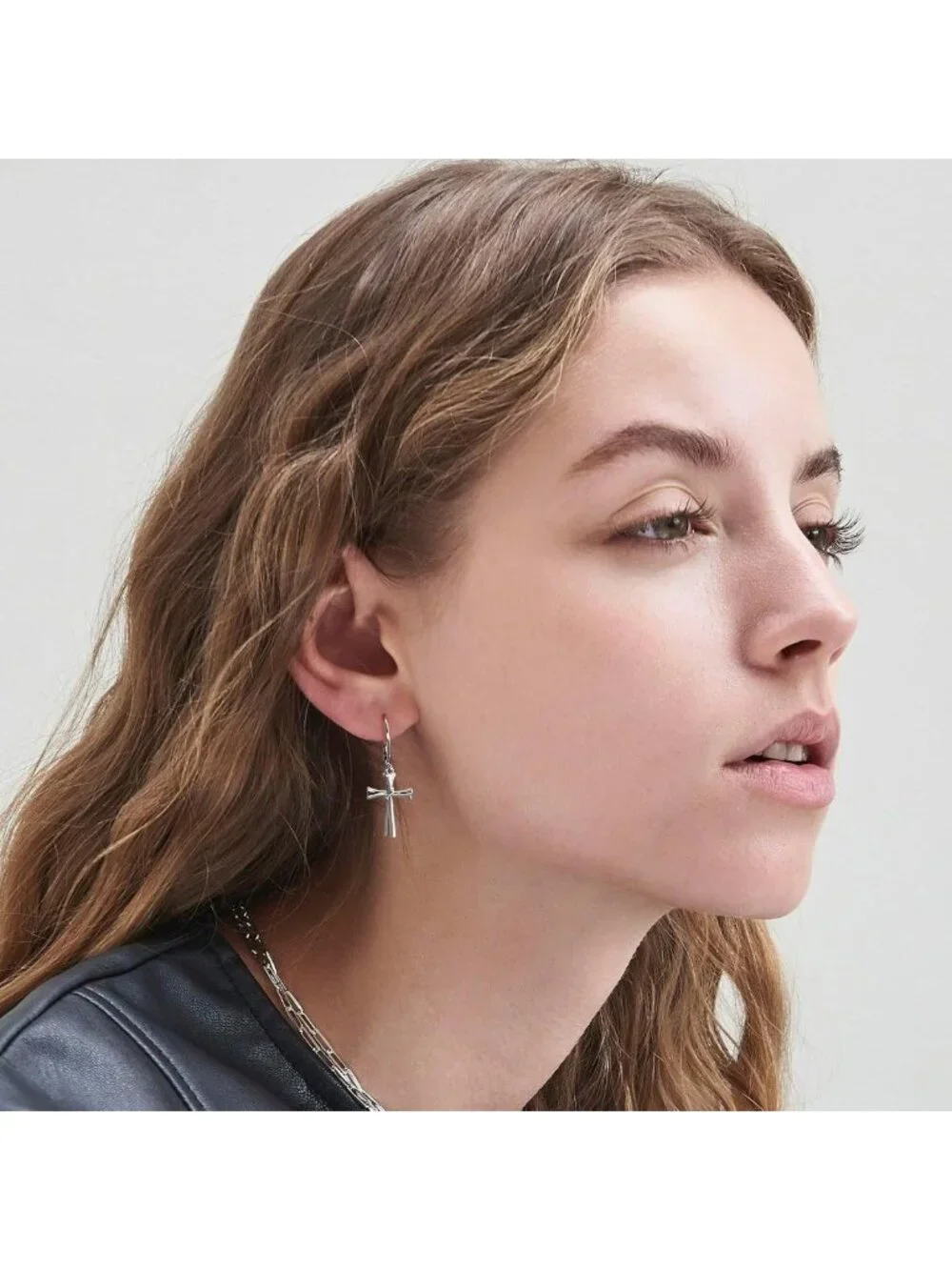 Elegant 14K Gold Butterfly Heart Cross Drop Earrings - Teardrop Dangle Hoops for - Picture 5 of 7